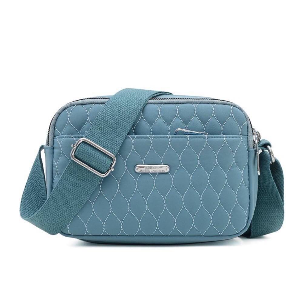 Small Blue Crossbody Bags Quilted Purse Mini Lht Nylon Cell Phone Cross Body